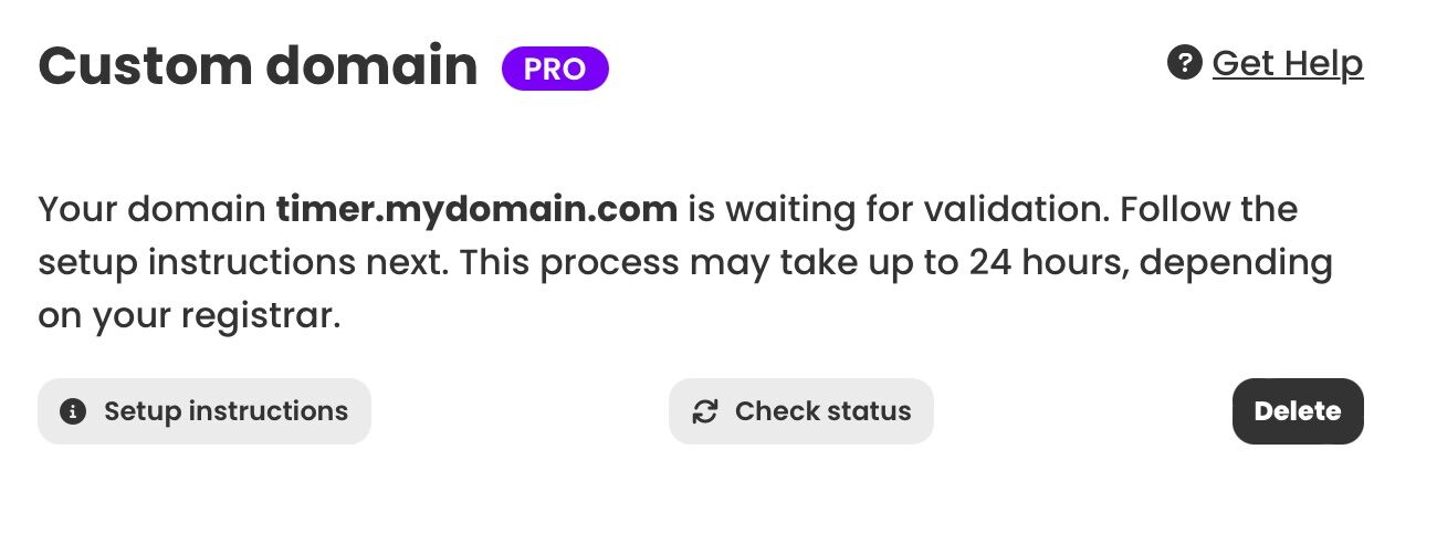 Custom domains check status