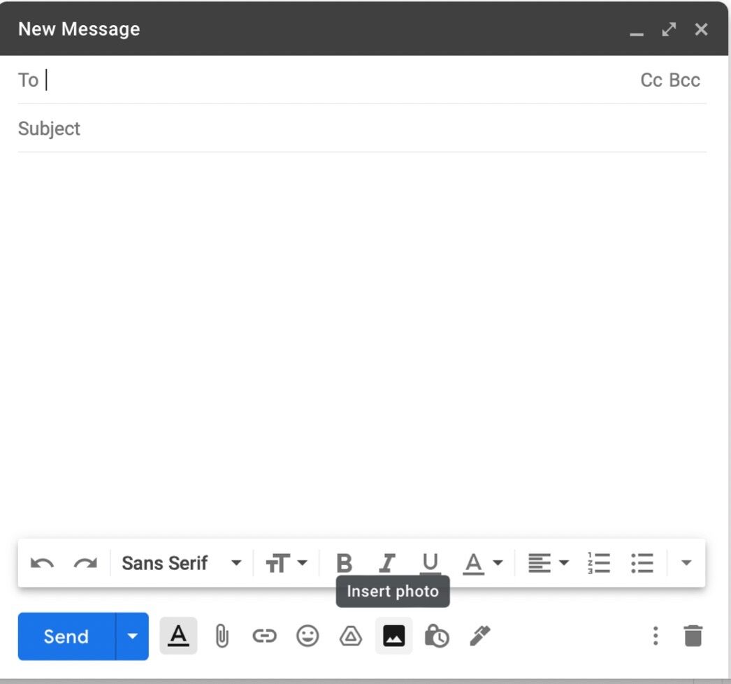 Compose email screen